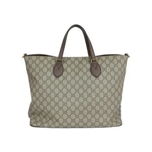 Gucci Supreme Leather Canvas Brown Appliqus Beige Shoulder Soft Courier Tan GG